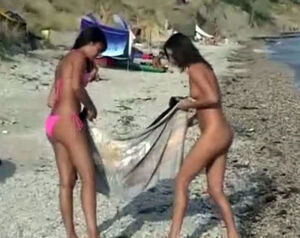 Naked euro teenagers toying at the naturist beach. Air